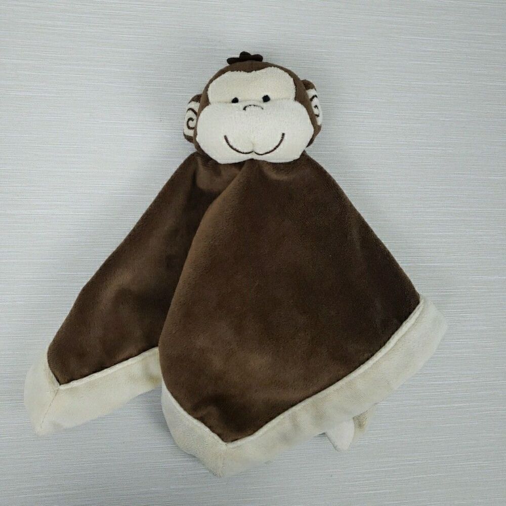 Tiddliwinks Monkey Lovey Security Blanket Plush Baby Toy Brown